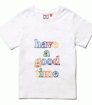 COLORFUL OUTLINE LOGO KIDS S/S TEE WHITE