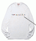 COLORFUL OUTLINE SIDE LOGO L/S TEE WHITE
