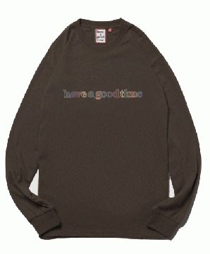 COLORFUL OUTLINE SIDE LOGO L/S TEE BROWN