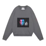CES24CS03 WASHED AFTER EFFECT CREW NECK CHARCOAL