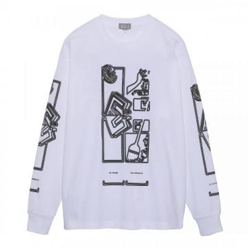 MD FRAGMENTS LONG SLEEVE T WHITE
