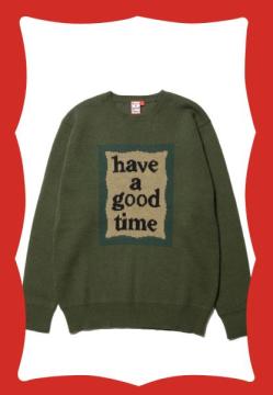 MILITARY FRAME KNIT SWEATER MILITARY GREEN